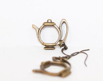 Antique Gold Teapot Earrings