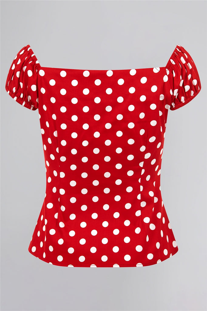 Dolores Top Red Polka Dot