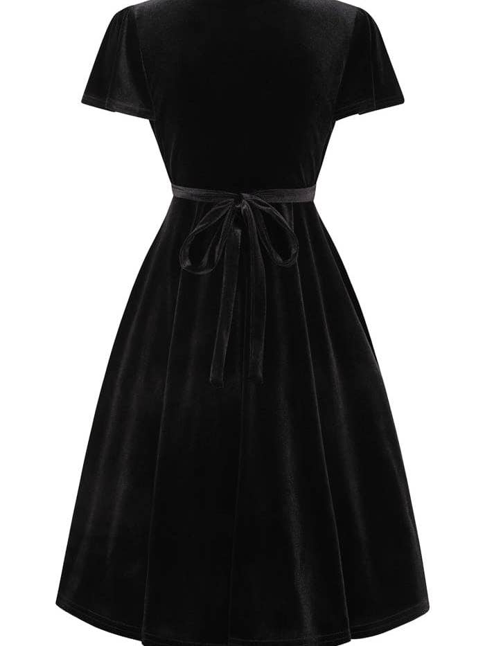 Lyra Dress Mini Black Velvet