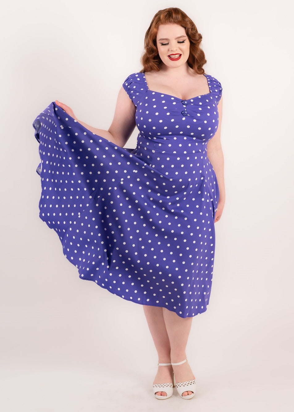 Dolores Dress Purple Polka Dot