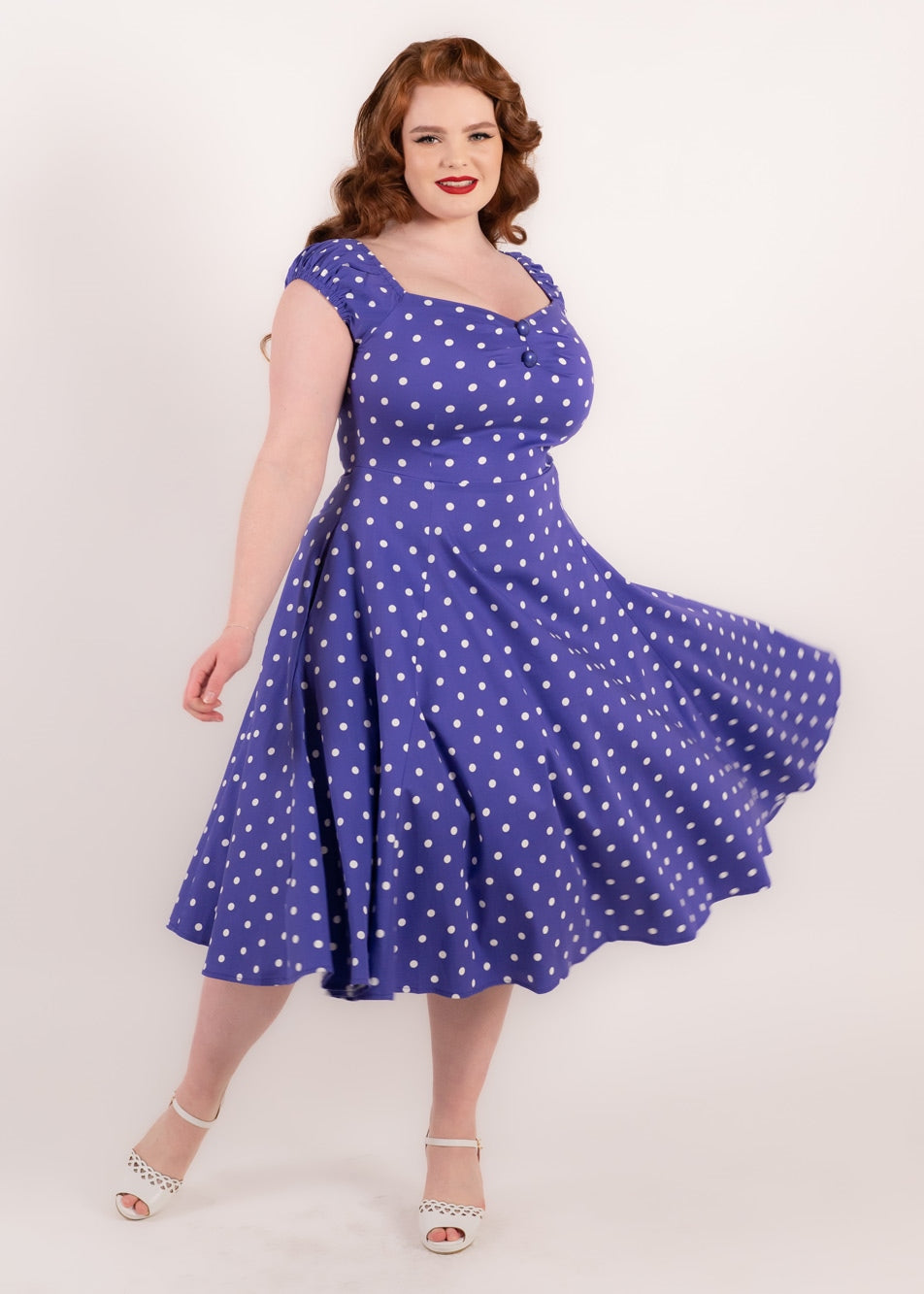 Dolores Dress Purple Polka Dot