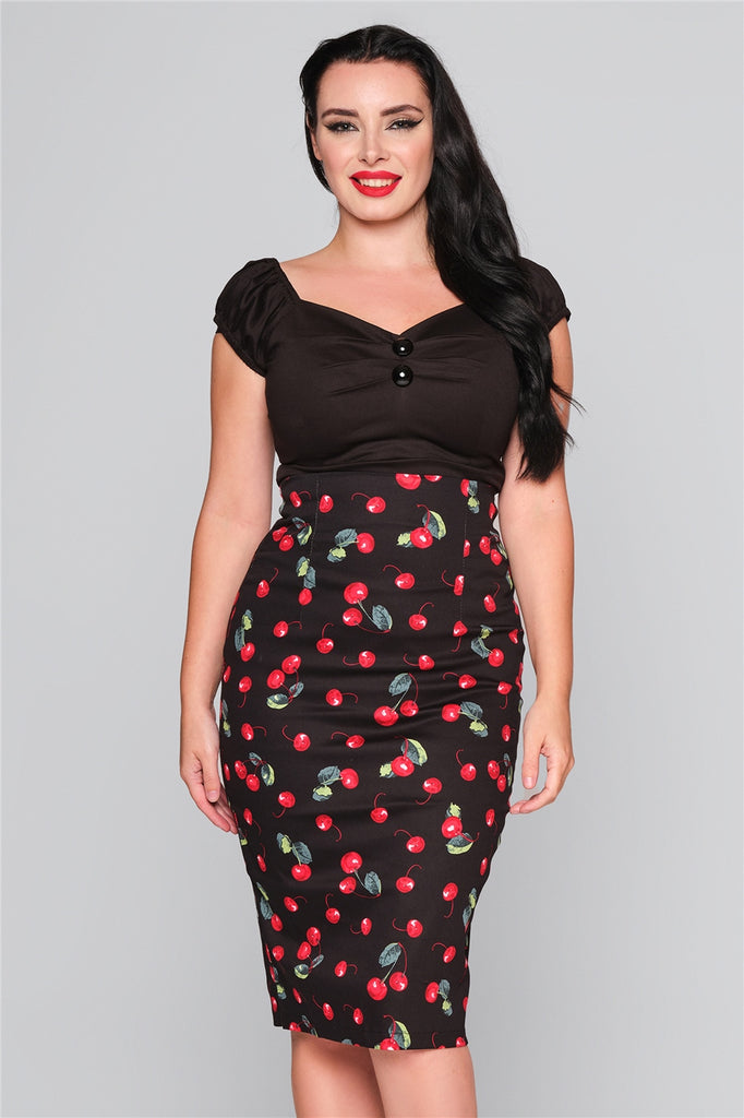 Fiona 50s Skirt Cherry Print