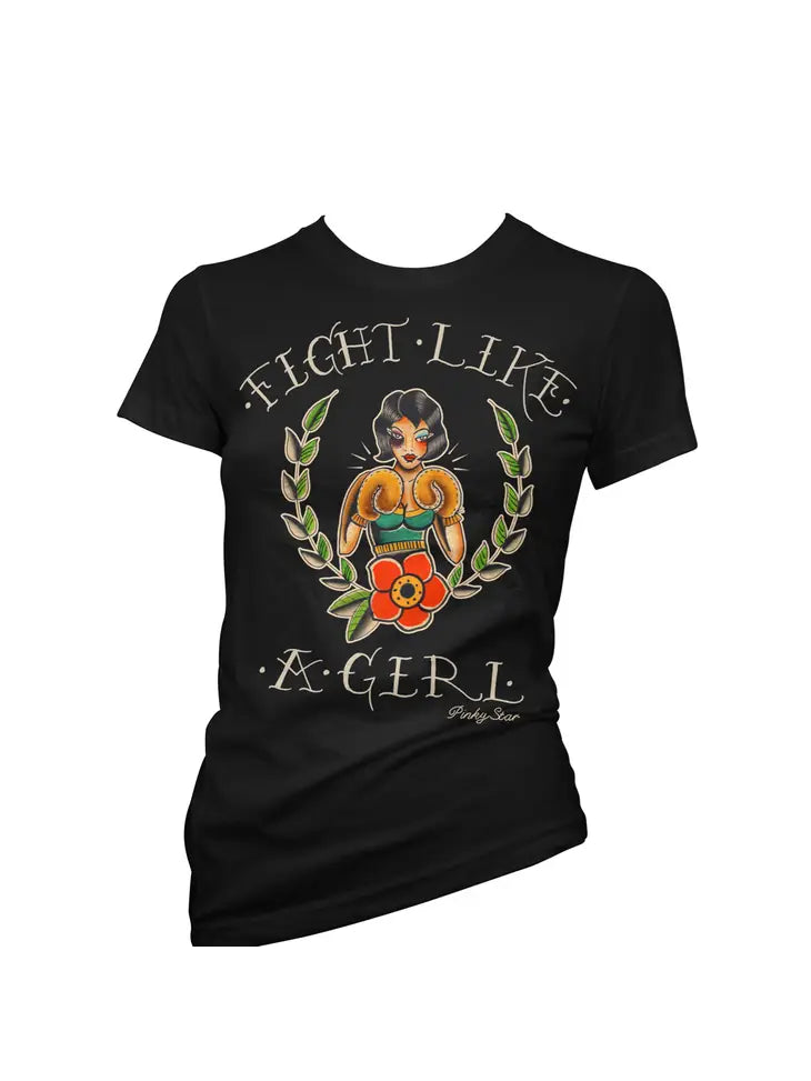 PRE-ORDER ONLY Fight Like A Girl T-shirt Black