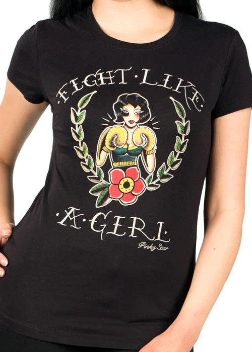 PRE-ORDER ONLY Fight Like A Girl T-shirt Black