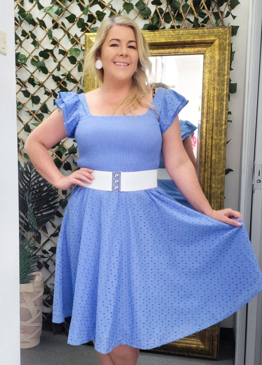 Raphaella Dress Cornflower Blue