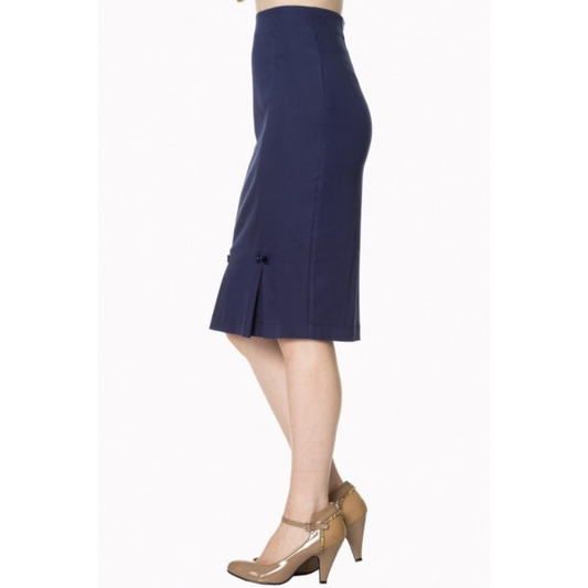 Bow Pleat Pencil Skirt