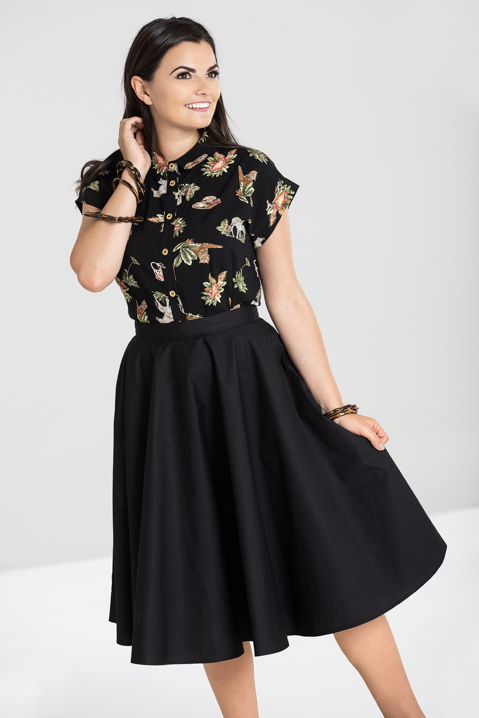 Paula 50s Swing Skirt Black