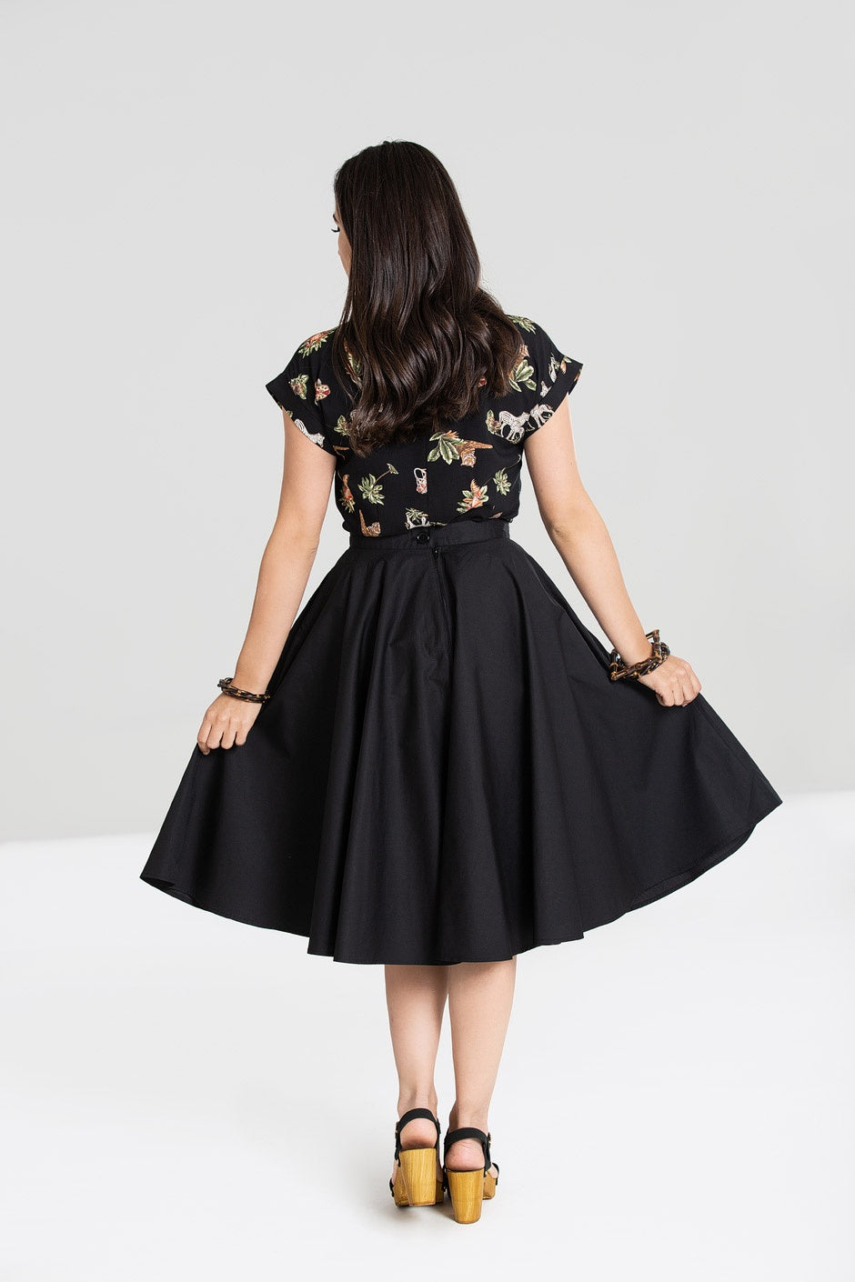 Paula 50s Swing Skirt Black