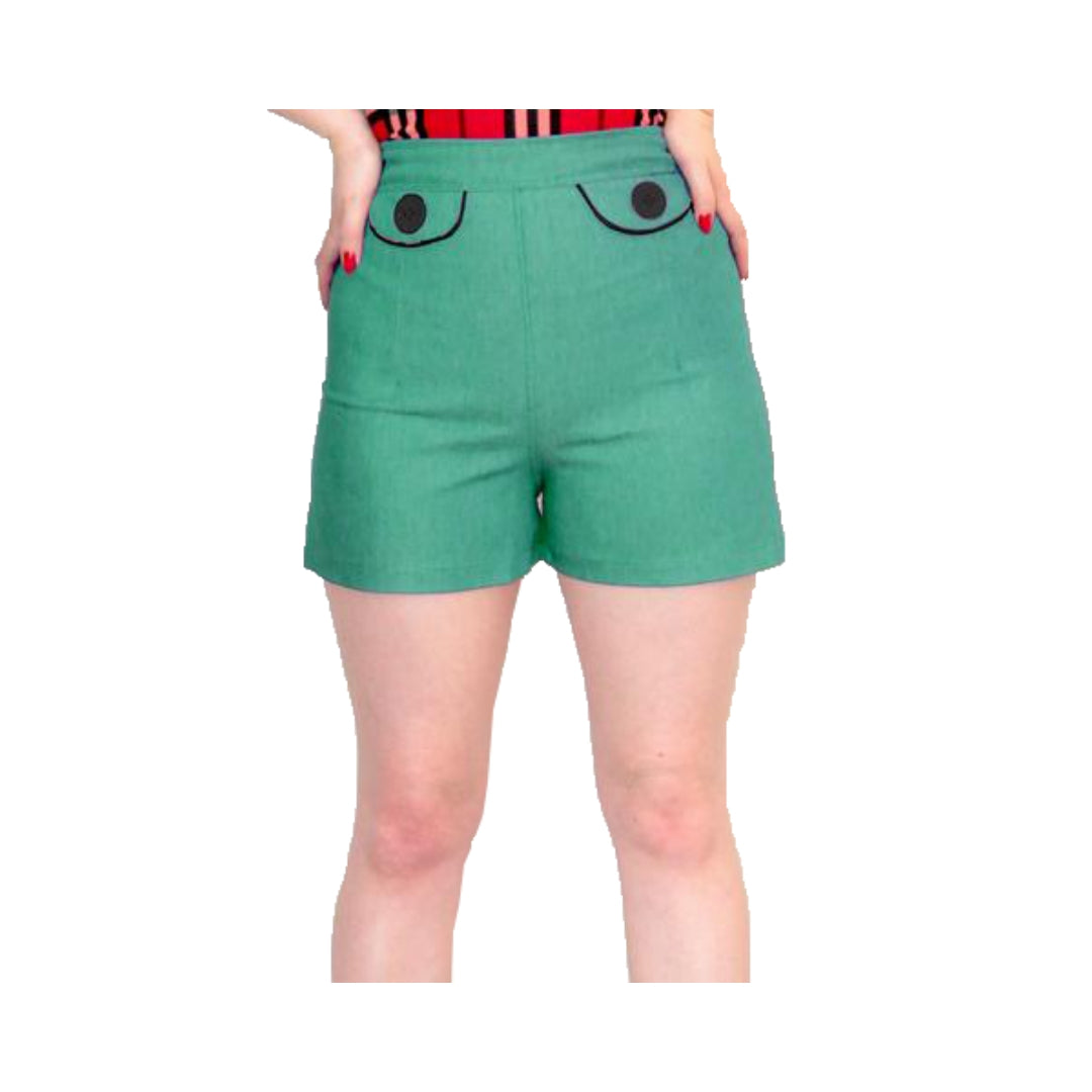 green high waisted shorts